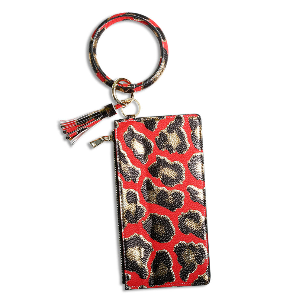 Wholesale PU Leather Coin Purse Wrist Keychain